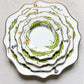 Elegant sunflower green leaf ceramic dinner (SET OF 4)