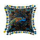 Garden Peacock Medium Tassel Velvet Cushion