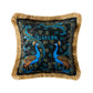 Garden Peacock Medium Fringe Velvet Cushion