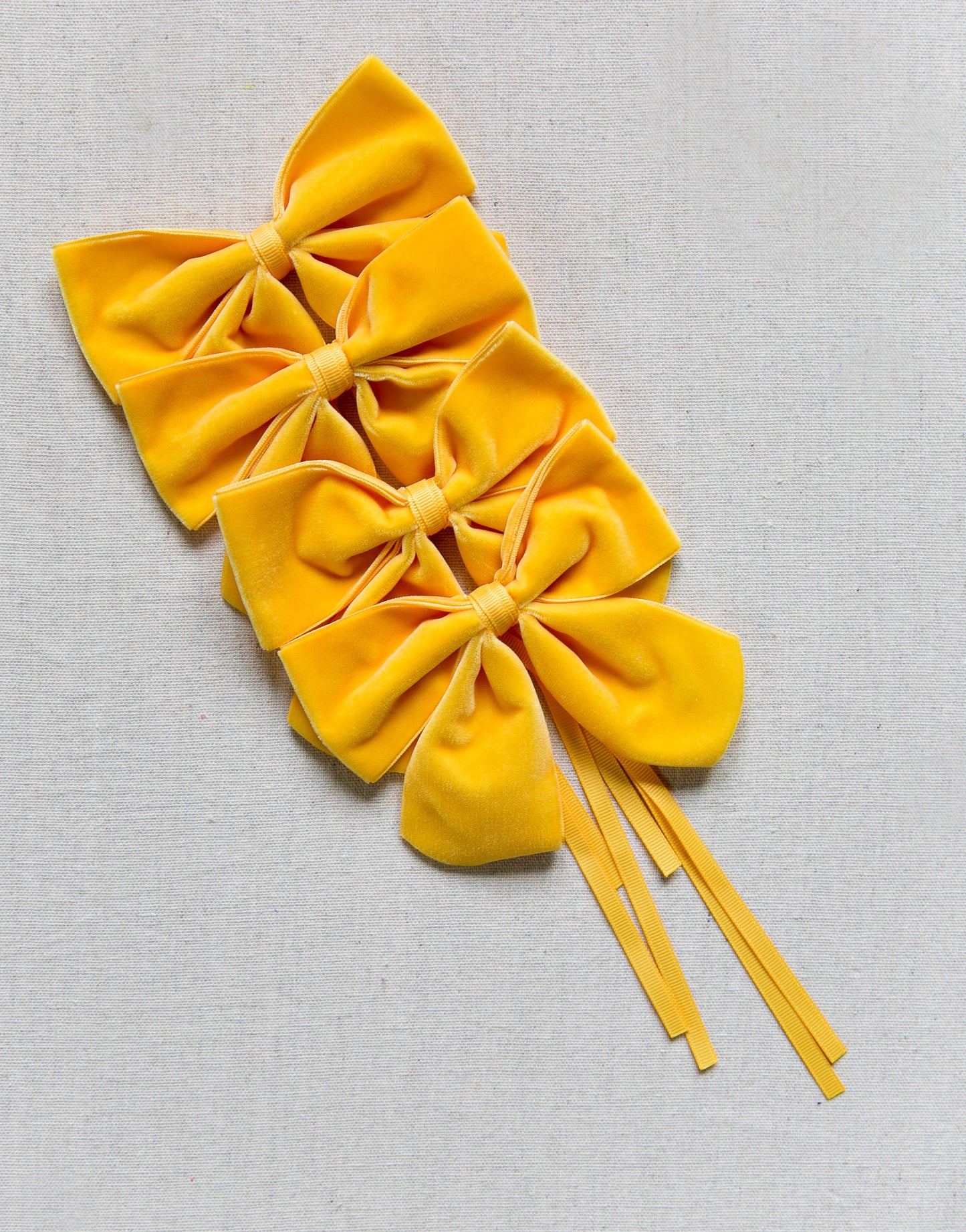 Yellow Velvet Napkin Bow (set of 4)