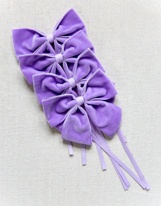 Lavender Velvet Napkin Bow (set of 4)