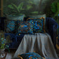 Garden Peacock Medium Fringe Velvet Cushion